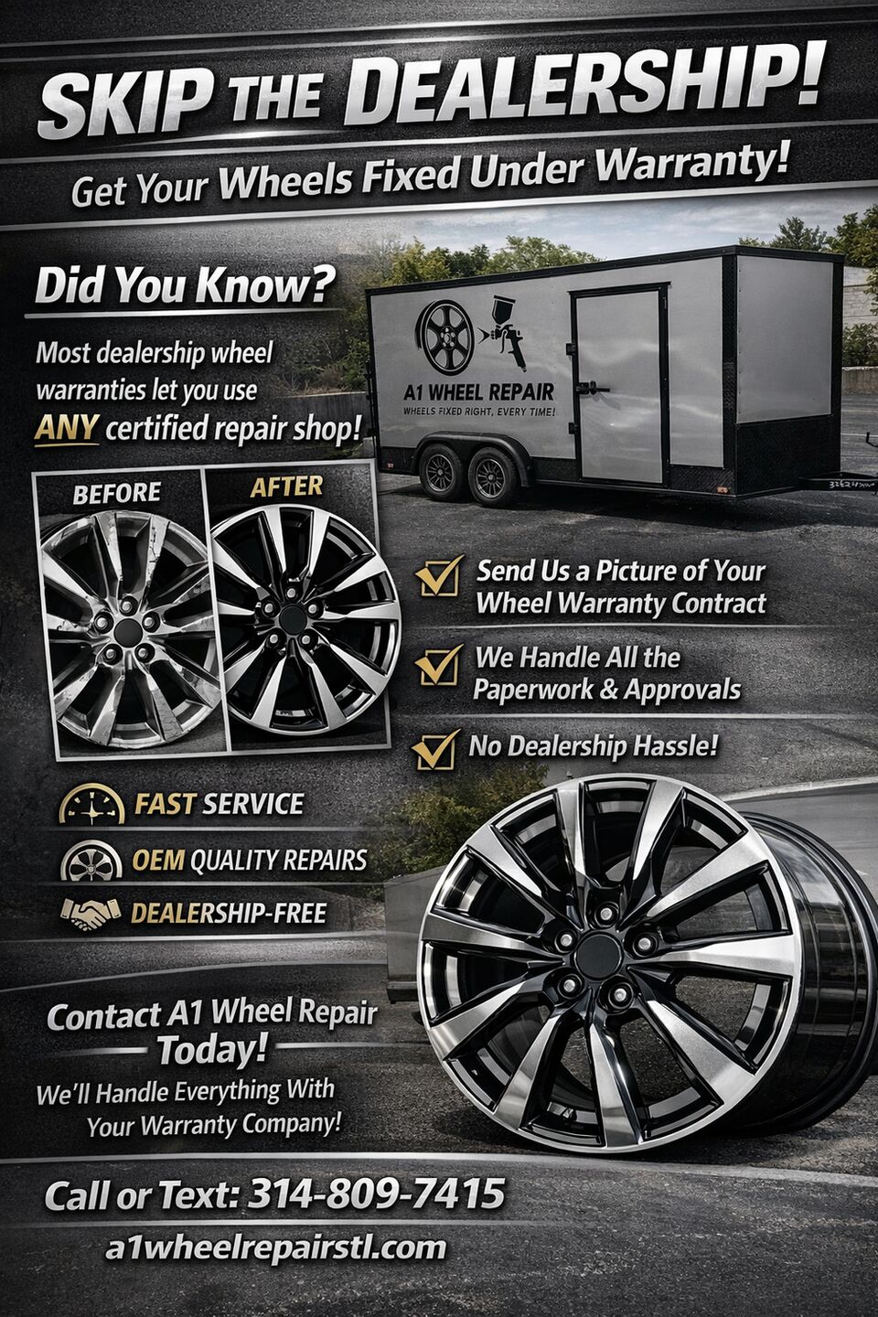 A1 Wheel Repair mobile alloy wheel repair service in action